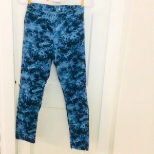 Blue tie dye corduroy pants raw hem S
